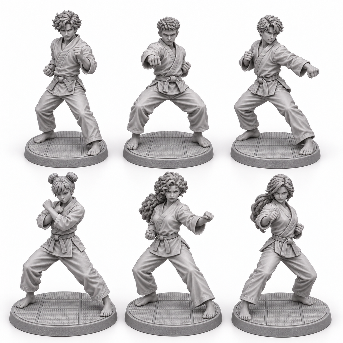 squad District 199 Dojo miniature concept render — resin group