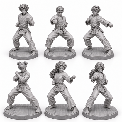 squad District 199 Dojo miniature concept render — resin group