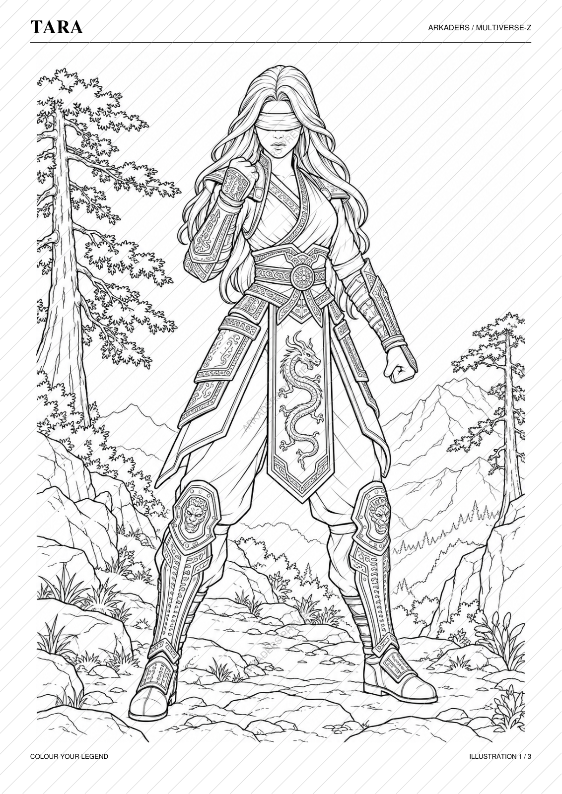 Tara Coloring Character Sheet — protected preview page 2 of 6