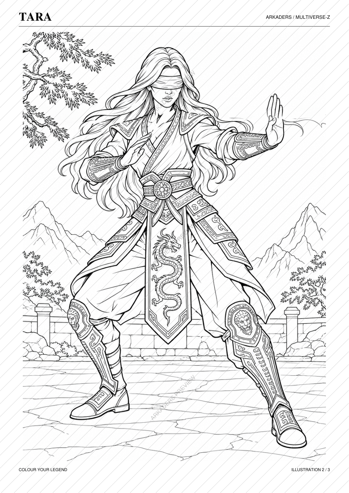 Tara Coloring Character Sheet — protected preview page 4 of 6