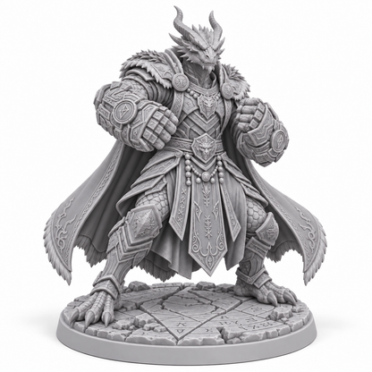 Tharok Emberclaw Kinetic Striker — grey resin miniature