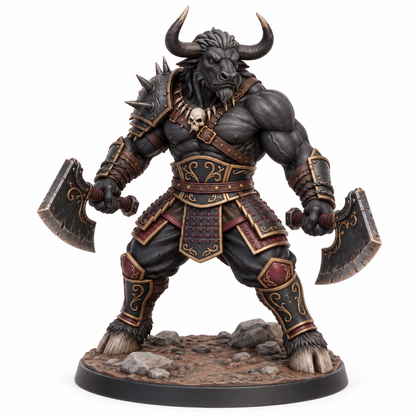 Tharos Blackhorn, Twin Cleaver — painted miniature