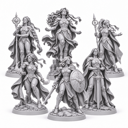 The Six Templarias unpainted grey resin bundle square product image