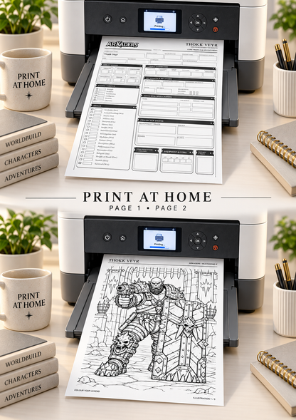 Thokk Veyr Coloring Character Sheet — print at home