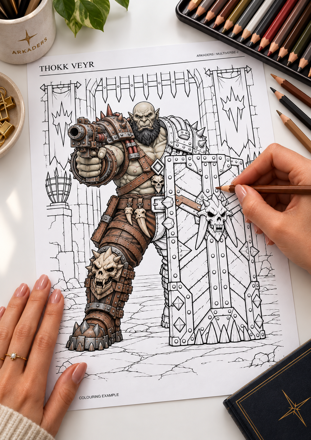 Thokk Veyr Coloring Character Sheet — coloring example