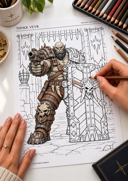 Thokk Veyr Coloring Character Sheet — coloring example