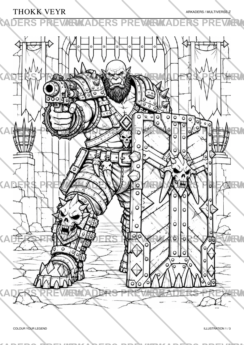 Thokk Veyr Coloring Character Sheet — protected preview page 2