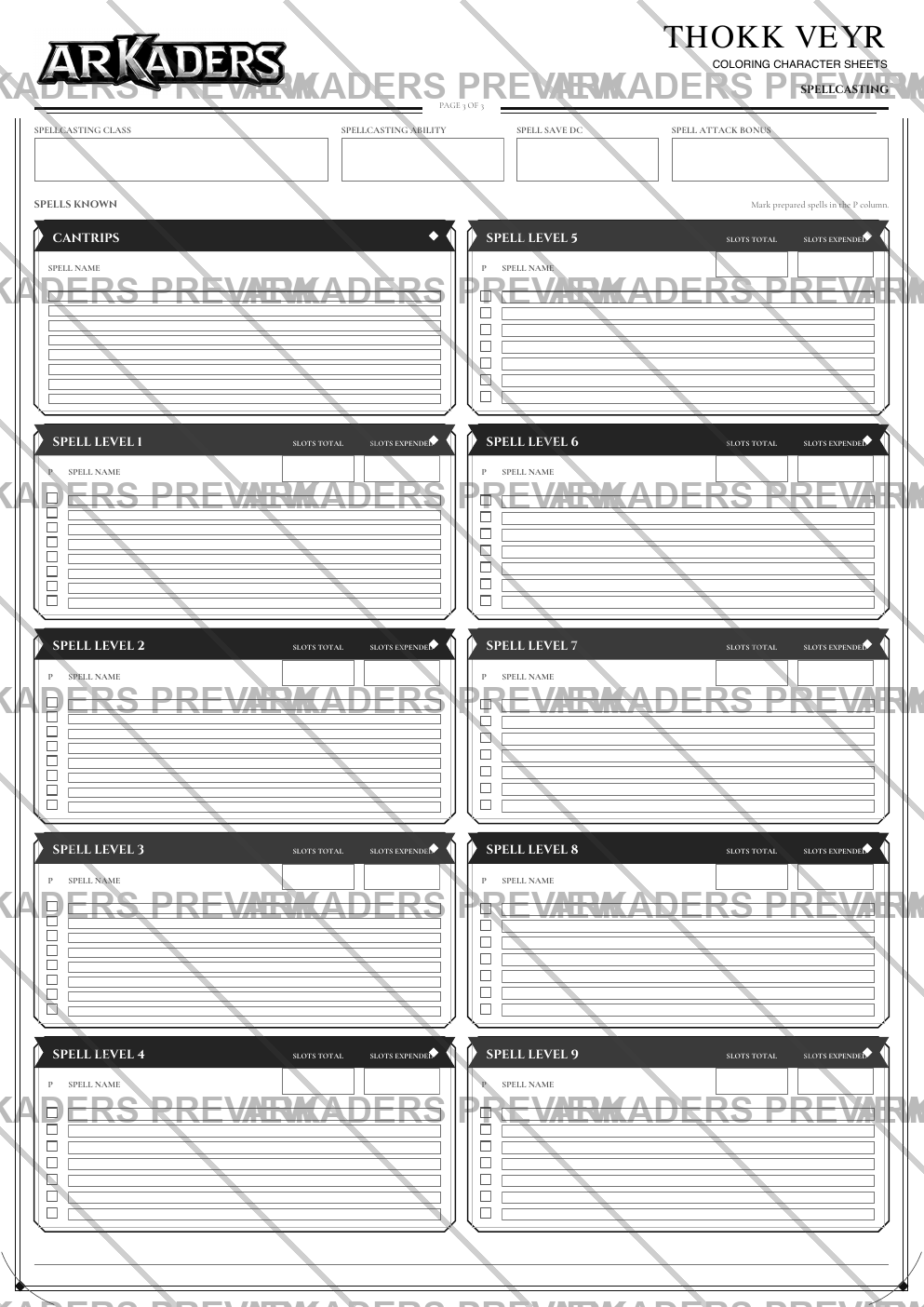 Thokk Veyr Coloring Character Sheet — protected preview page 5