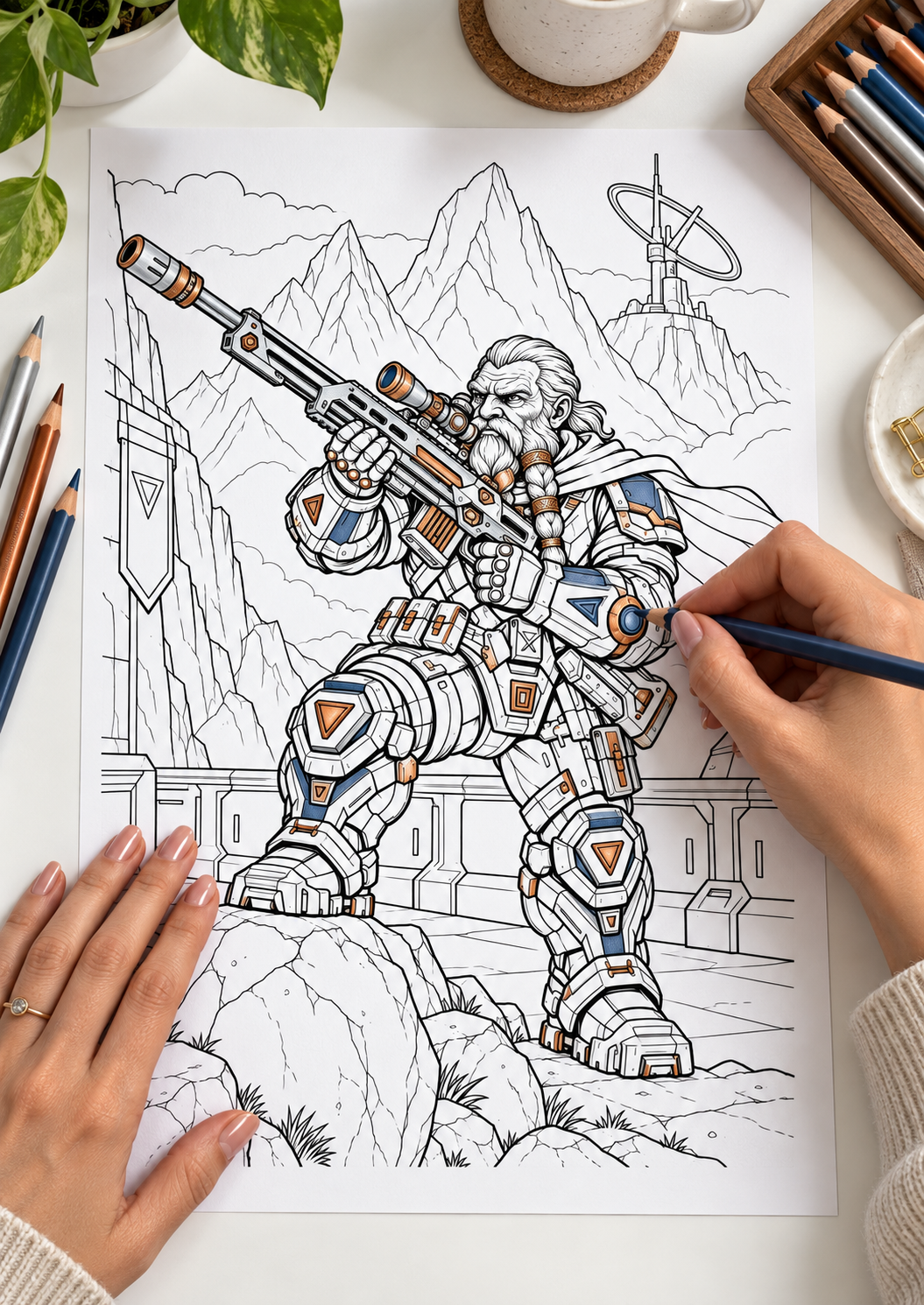 Thorven Ashwatch Coloring Character Sheet — coloring setup