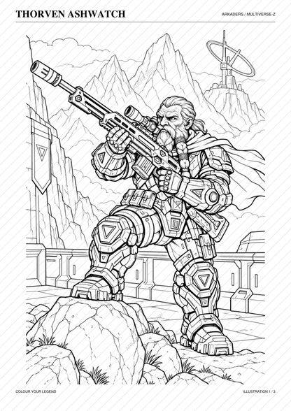 Thorven Ashwatch Coloring Character Sheet — protected preview page 2