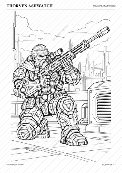 Thorven Ashwatch Coloring Character Sheet — protected preview page 4