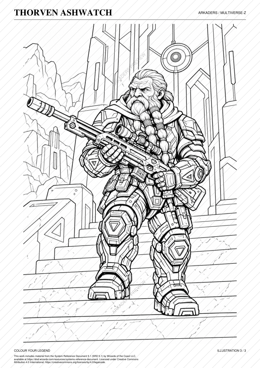 Thorven Ashwatch Coloring Character Sheet — protected preview page 6