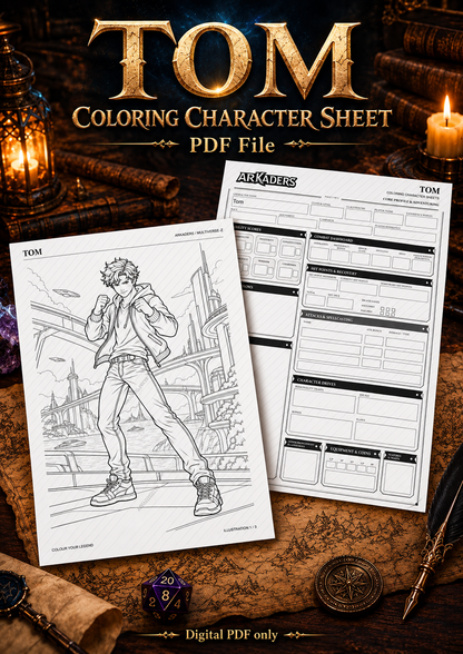 Tom Coloring Character Sheet — 01-cover; protected preview