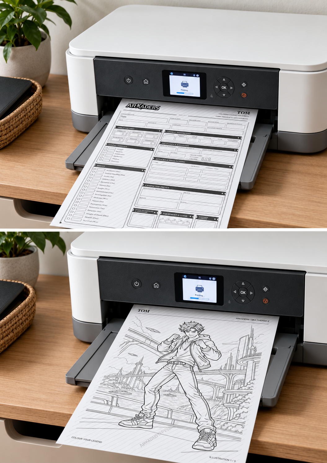 Tom Coloring Character Sheet — 04-printer; protected preview