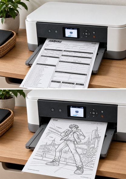 Tom Coloring Character Sheet — 04-printer; protected preview