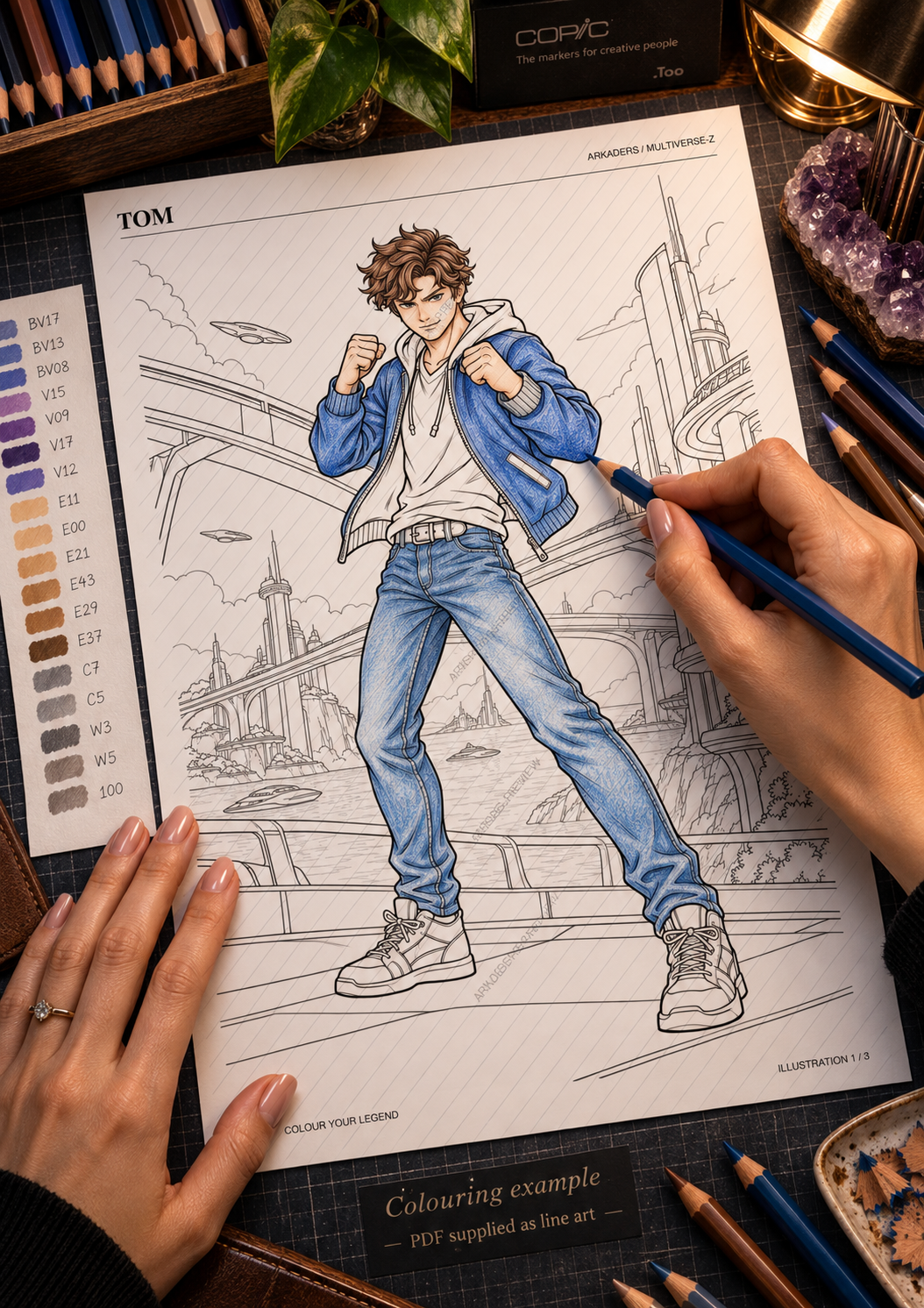 Tom Coloring Character Sheet — 05-colouring; protected preview
