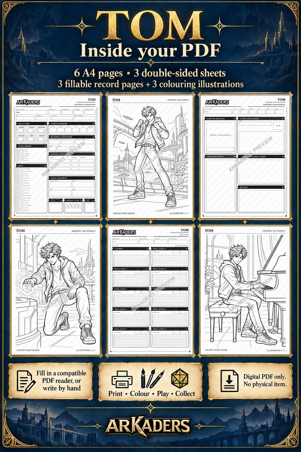Tom Coloring Character Sheet — 06-instructions; protected preview