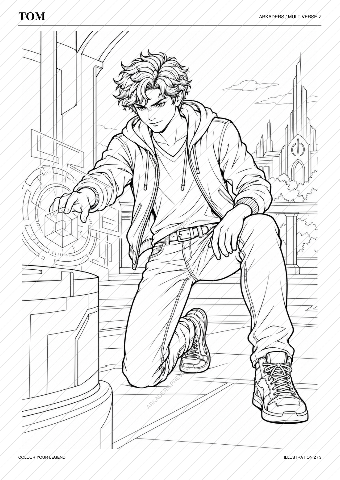 Tom Coloring Character Sheet — Tom-page-4-protected; protected preview