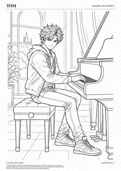 Tom Coloring Character Sheet — Tom-page-6-protected; protected preview