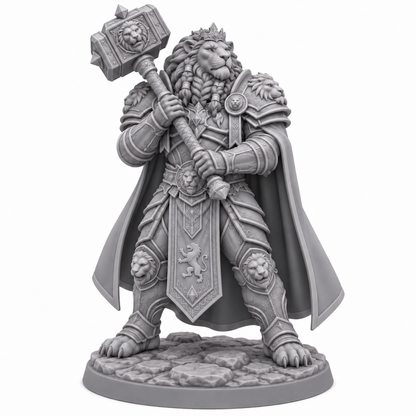 Torren Ashclaw, Ruin Hammer — grey resin miniature