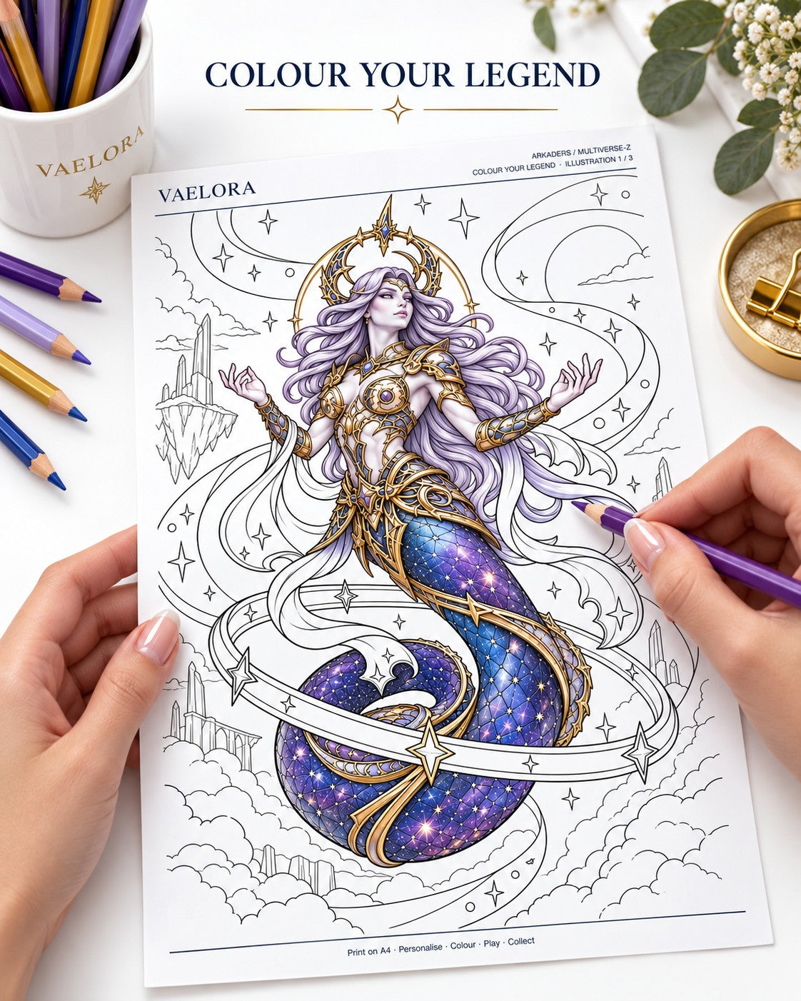 Vaelora Coloring Character Sheet 5