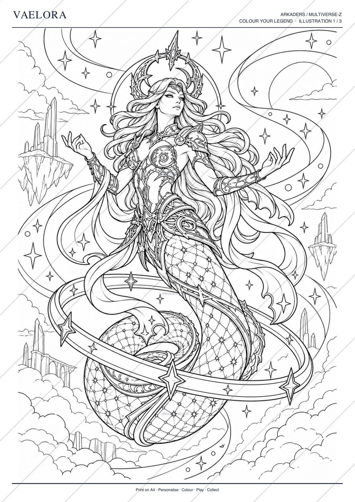 Vaelora Coloring Character Sheet 8