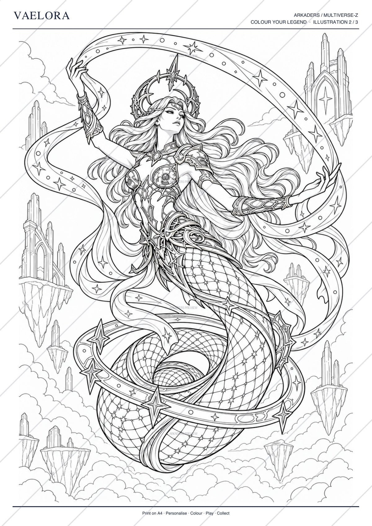 Vaelora Coloring Character Sheet 10