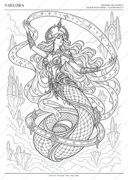 Vaelora Coloring Character Sheet 10