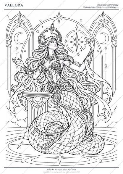 Vaelora Coloring Character Sheet 12