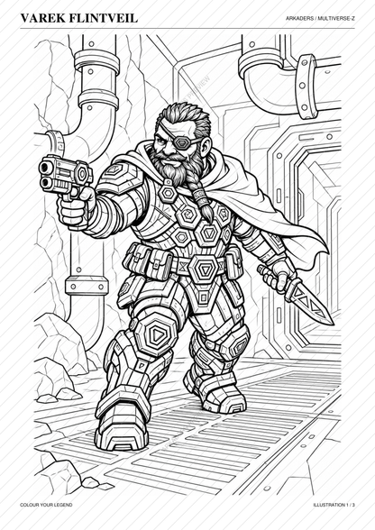 Varek Flintveil Coloring Character Sheet — protected preview page 2