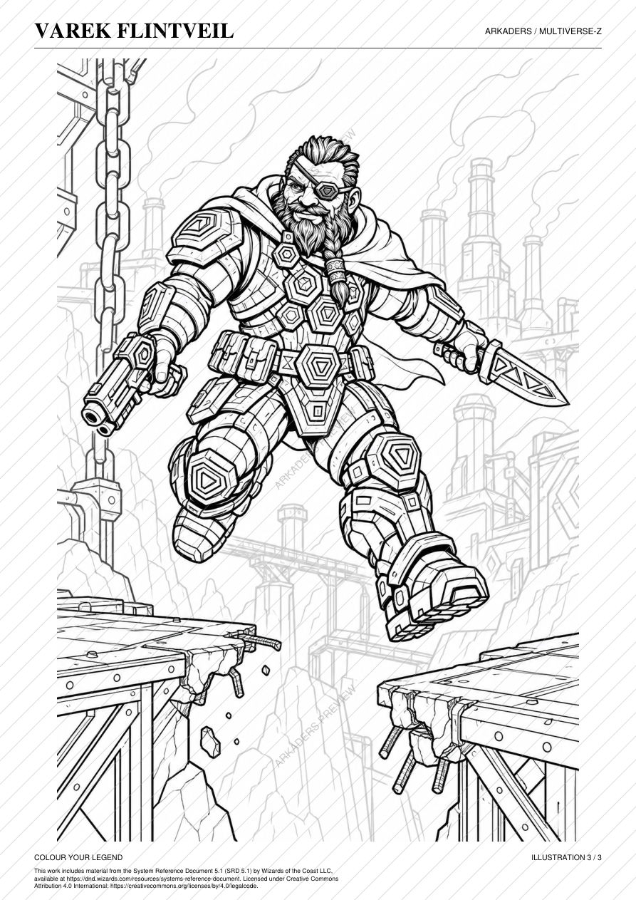 Varek Flintveil Coloring Character Sheet — protected preview page 6