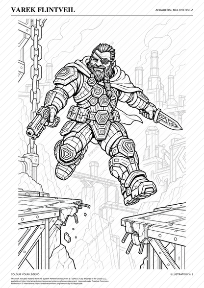 Varek Flintveil Coloring Character Sheet — protected preview page 6