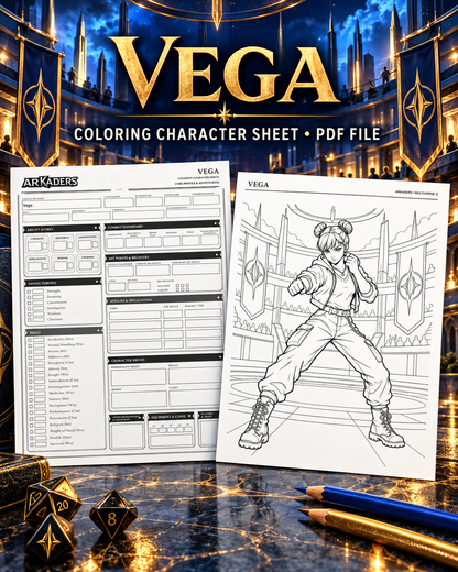 Vega Coloring Character Sheet — cover
