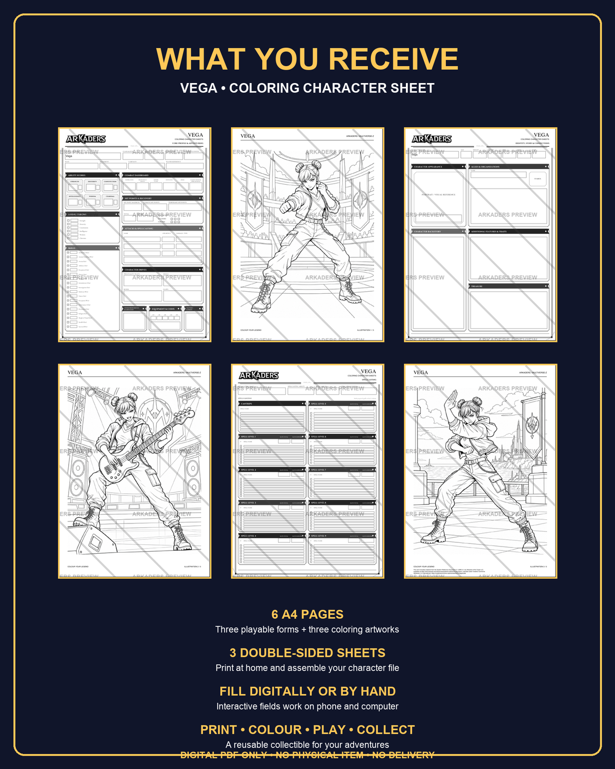 Vega Coloring Character Sheet — preview 6