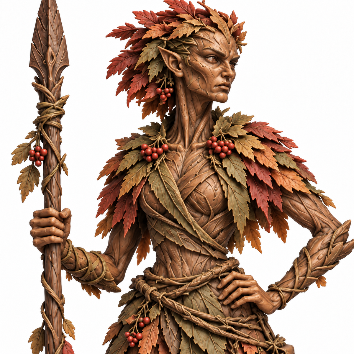 veyra Treebas druid — painted colour reference, detail