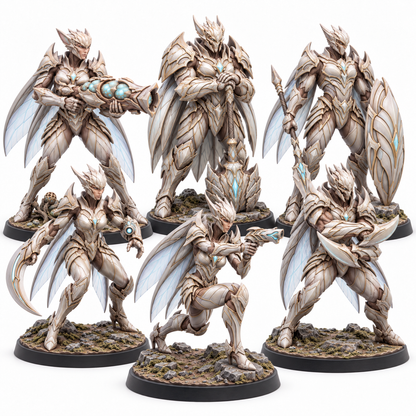 Viktravian's Insectoide Vanguard — six painted resin miniatures