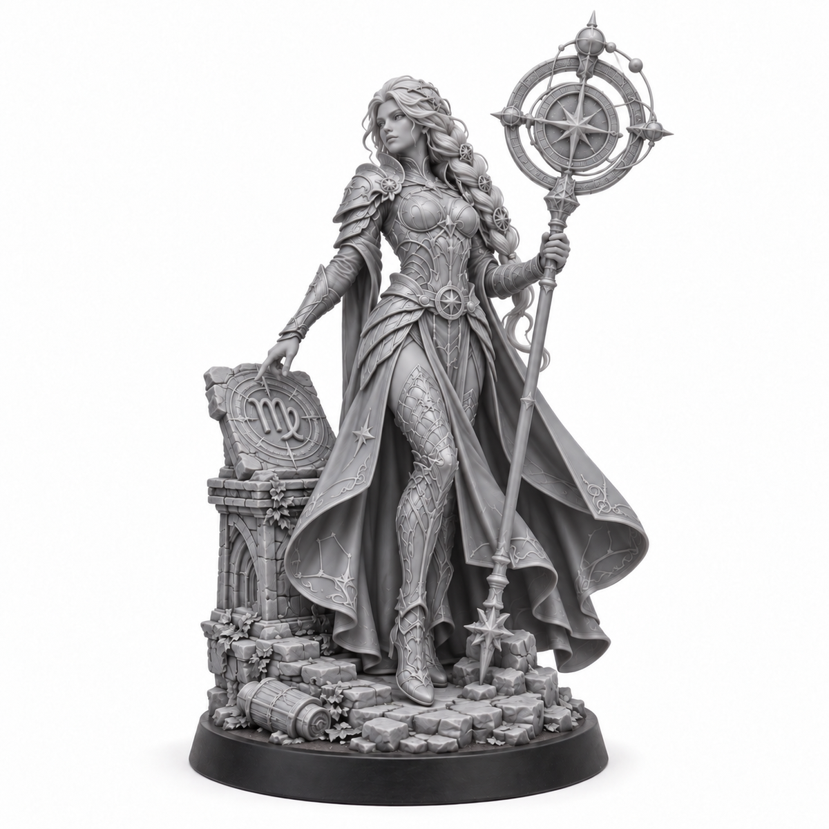 Virgo Astral grey resin miniature