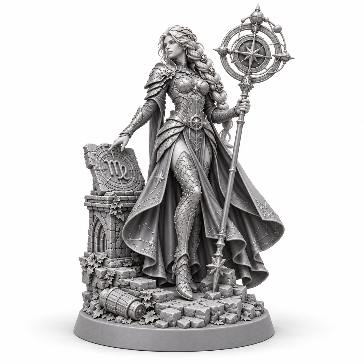 Virgo — illustrated unpainted resin miniature preview
