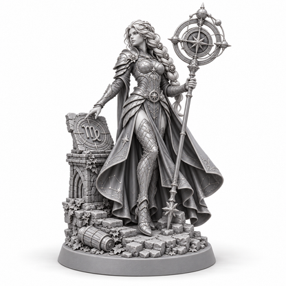 Virgo — illustrated unpainted resin miniature preview