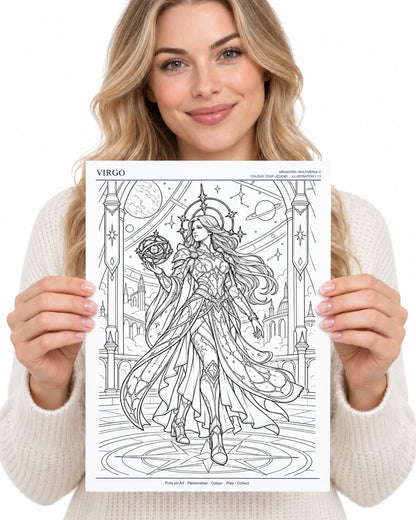 Virgo Coloring Character Sheet 3