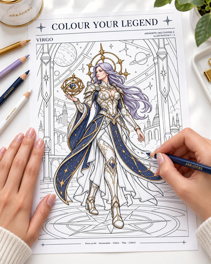 Virgo Coloring Character Sheet 5