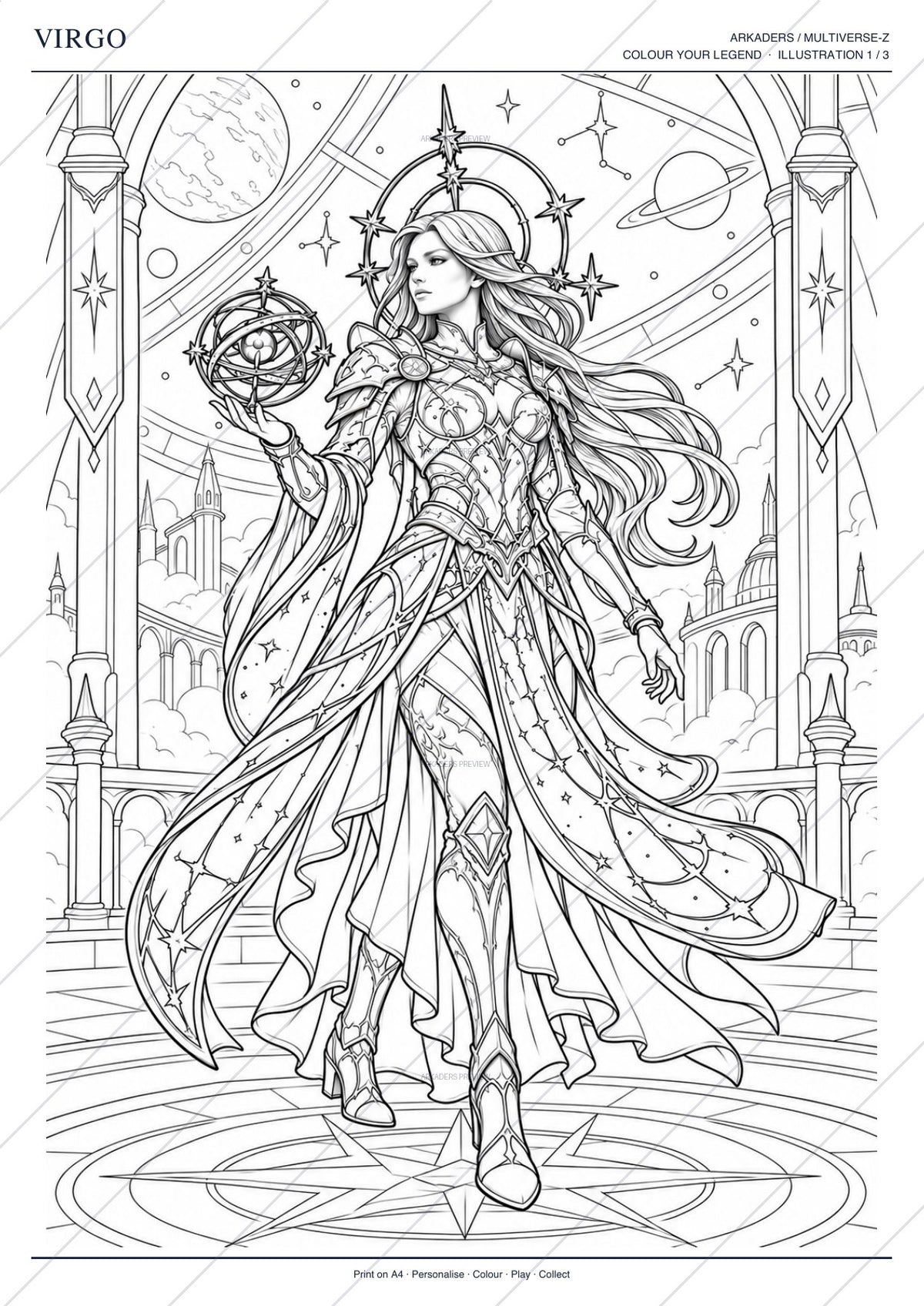 Virgo Coloring Character Sheet 8