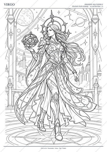 Virgo Coloring Character Sheet 8