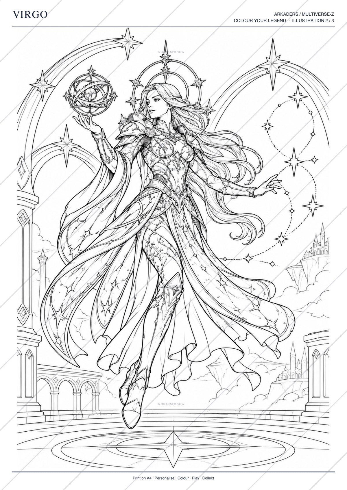 Virgo Coloring Character Sheet 10