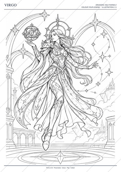 Virgo Coloring Character Sheet 10