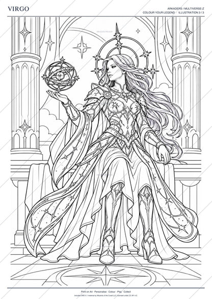Virgo Coloring Character Sheet 12