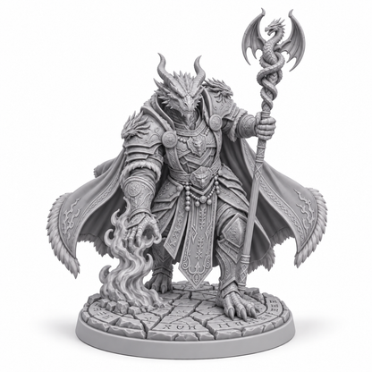 Zarek Ashbound Sorcerer — bundle-exclusive grey resin miniature